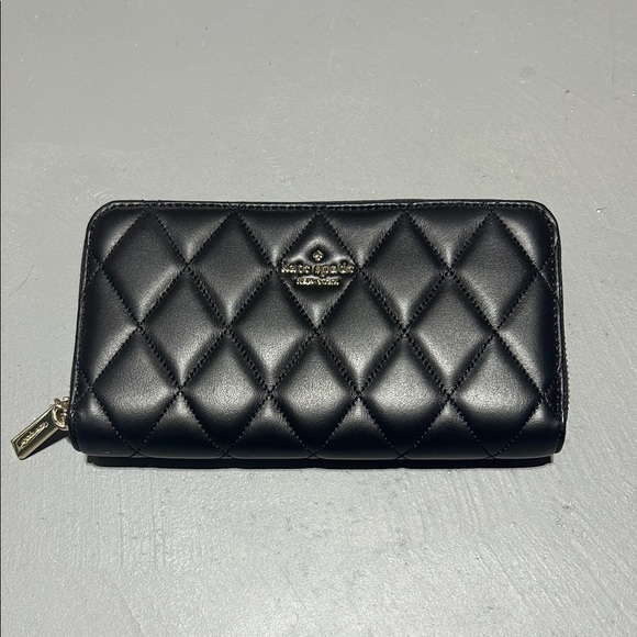 kate spade Handbags - Kate Spade New York Black Diamond Quilted Pattern Leather Wallet